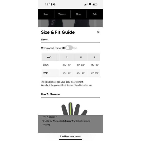 Outdoor Research Men's Sureshot Softshell Gloves Size XL - Black - NWT - Picture 7 of 9